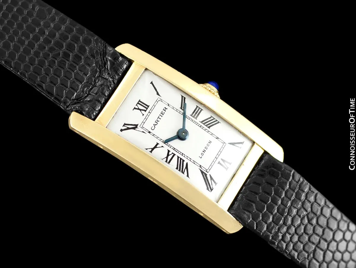 Cartier Tank Americaine Vintage Mens 18K Gold Watch - Owned & Worn by Jerry Lewis