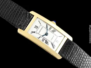 Cartier Tank Americaine Vintage Mens 18K Gold Watch - Owned & Worn by Jerry Lewis
