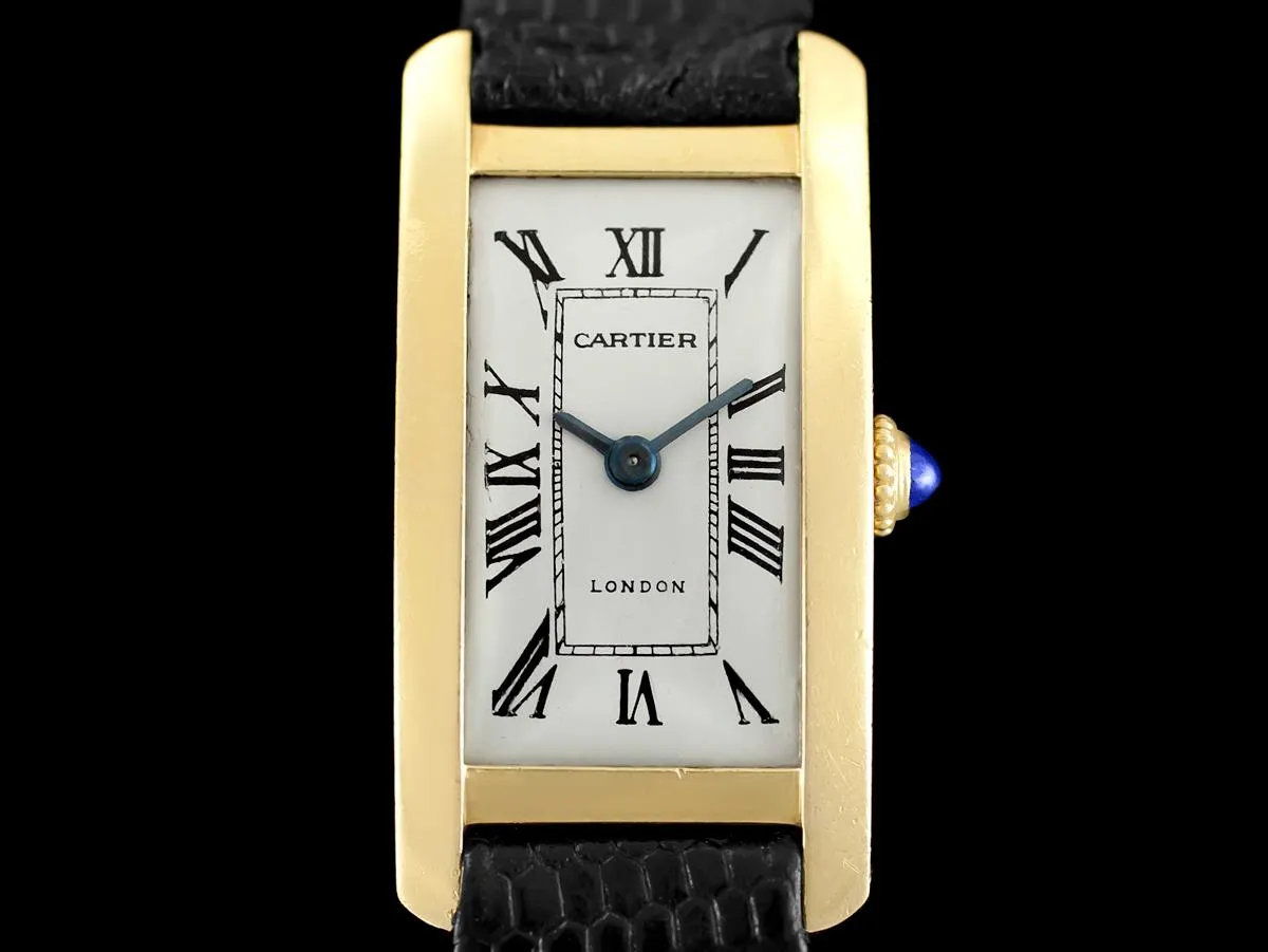 Cartier Tank Americaine Vintage Mens 18K Gold Watch - Owned & Worn by Jerry Lewis