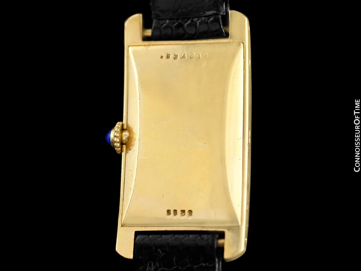 Cartier Tank Americaine Vintage Mens 18K Gold Watch - Owned & Worn by Jerry Lewis