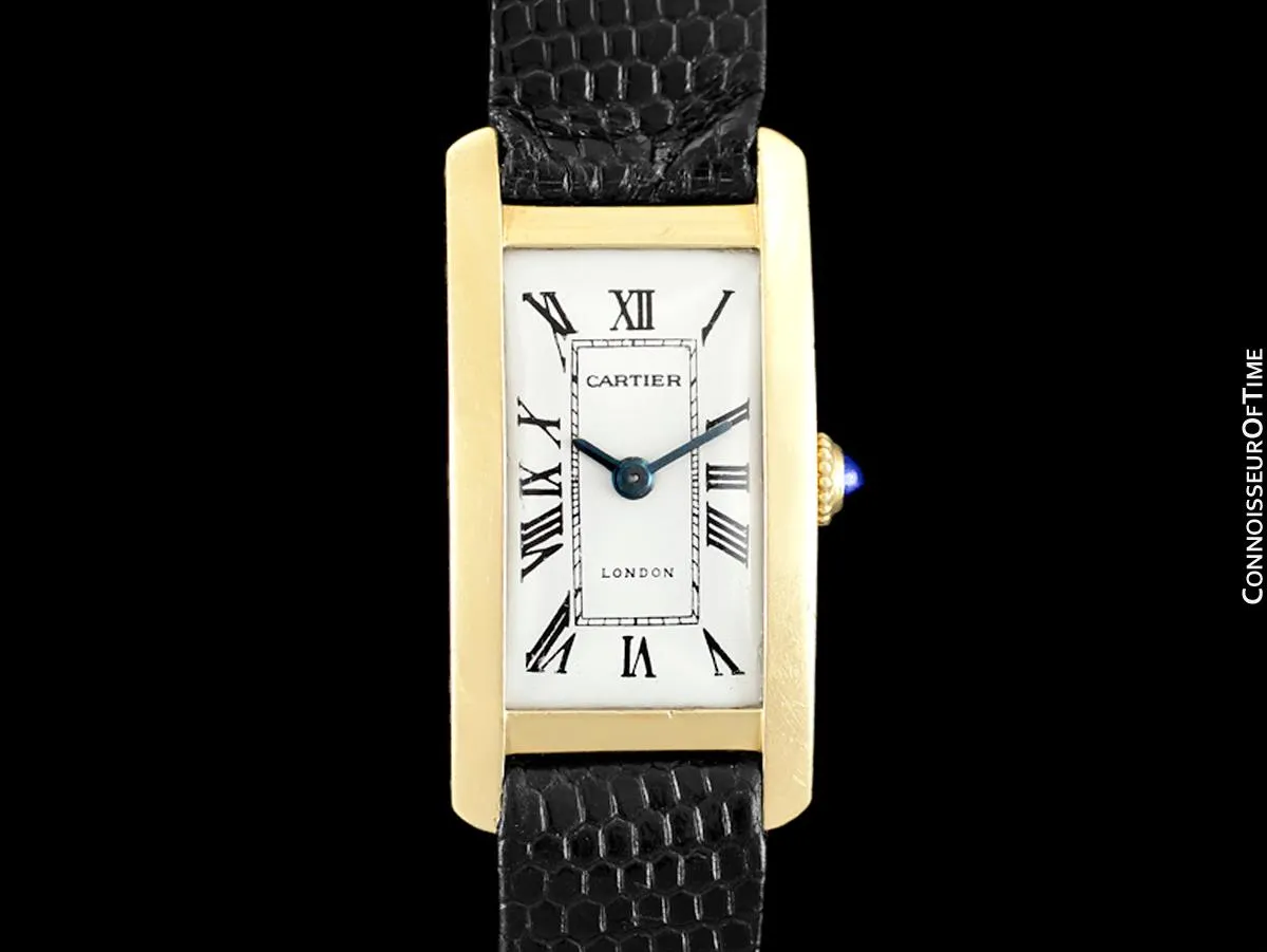 Cartier Tank Americaine Vintage Mens 18K Gold Watch - Owned & Worn by Jerry Lewis