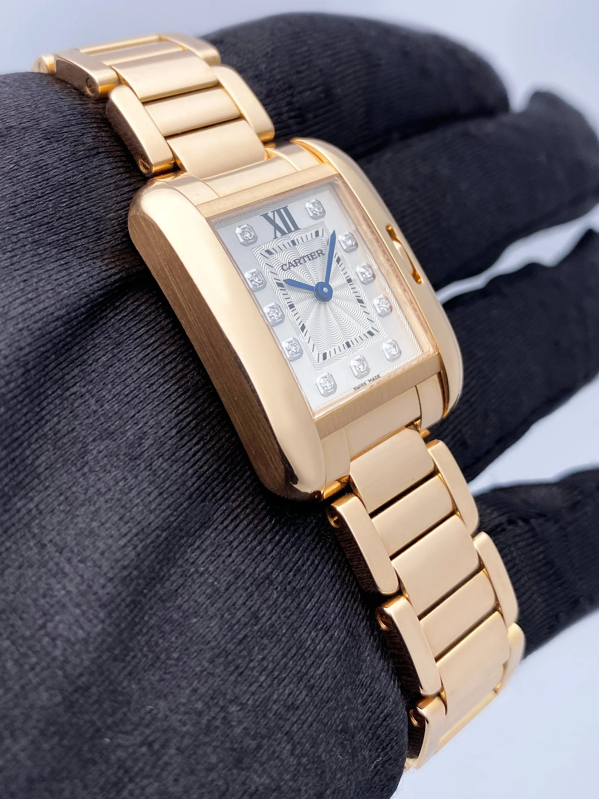 Cartier Tank Anglaise WJTA0004 Diamond Dial  Ladies Watch Box Papers
