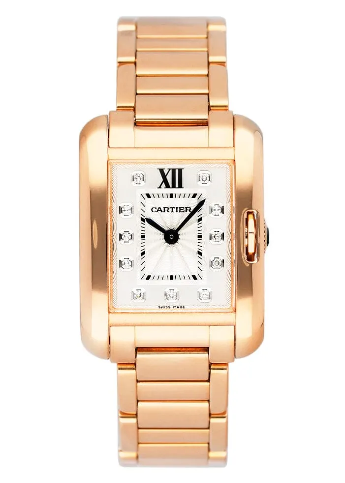 Cartier Tank Anglaise WJTA0004 Diamond Dial  Ladies Watch Box Papers