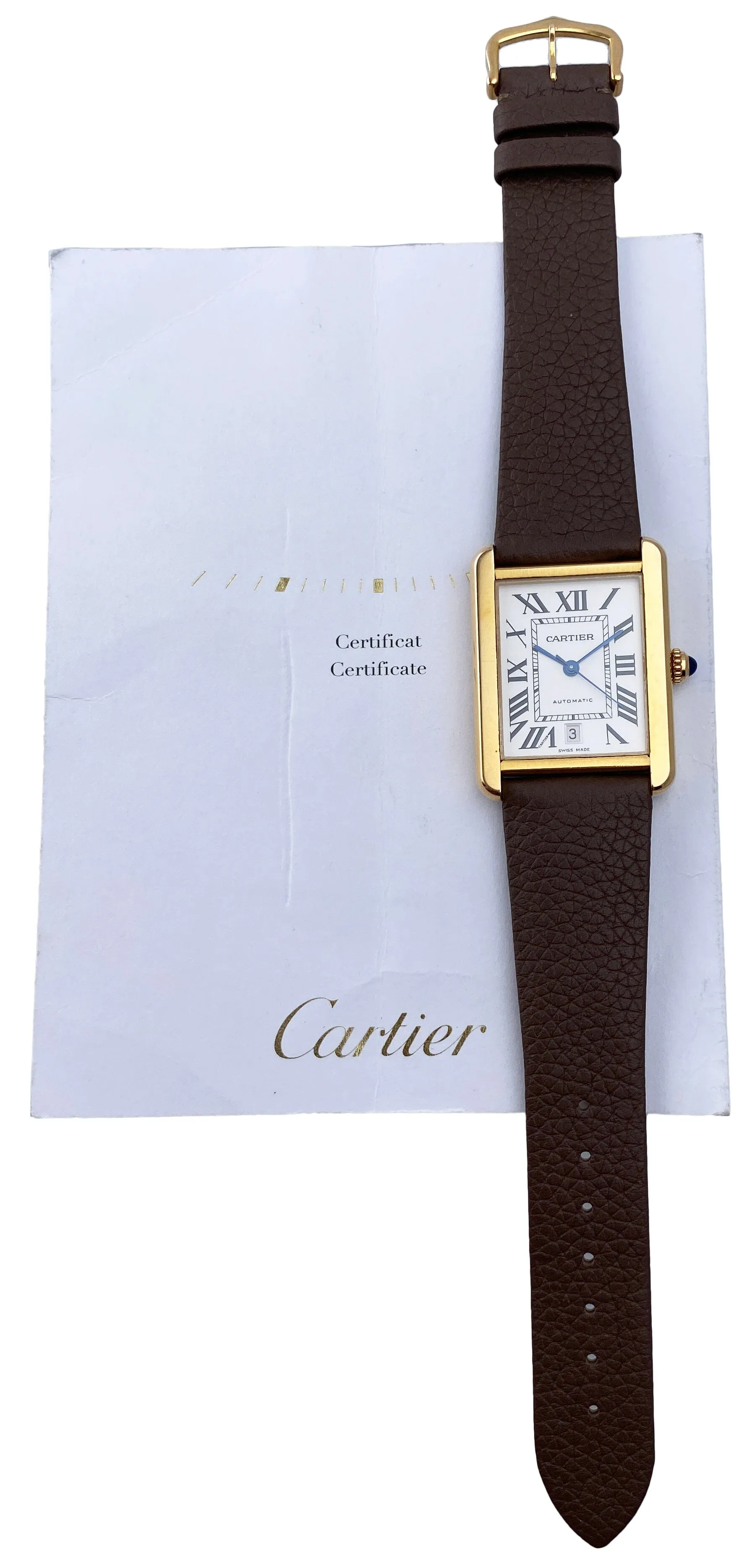 Cartier Tank Solo XL W5200026 18K Rose Gold Mens Watch Box Papers