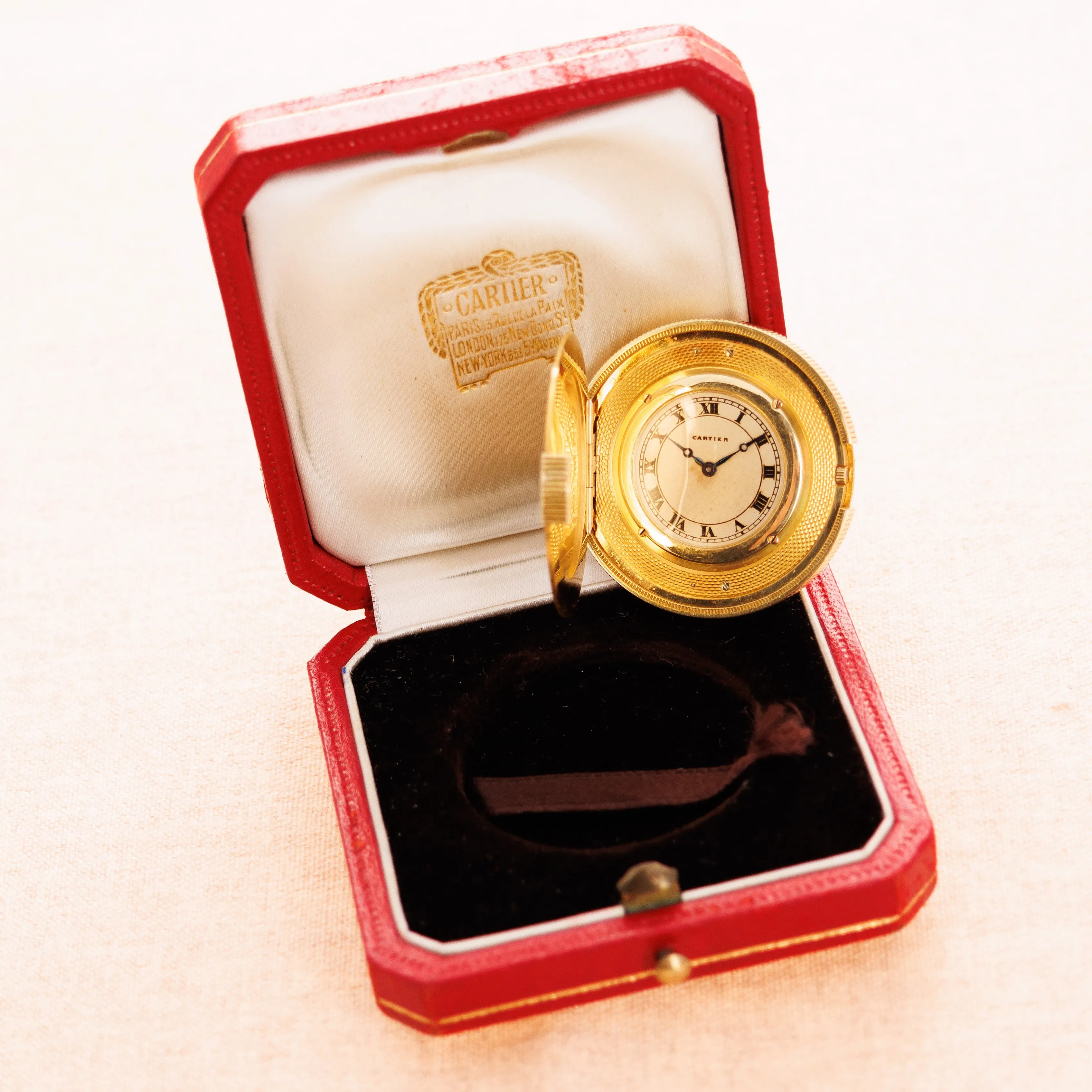 Cartier Yellow Gold Coin Watch in Original Box, Circa 1930