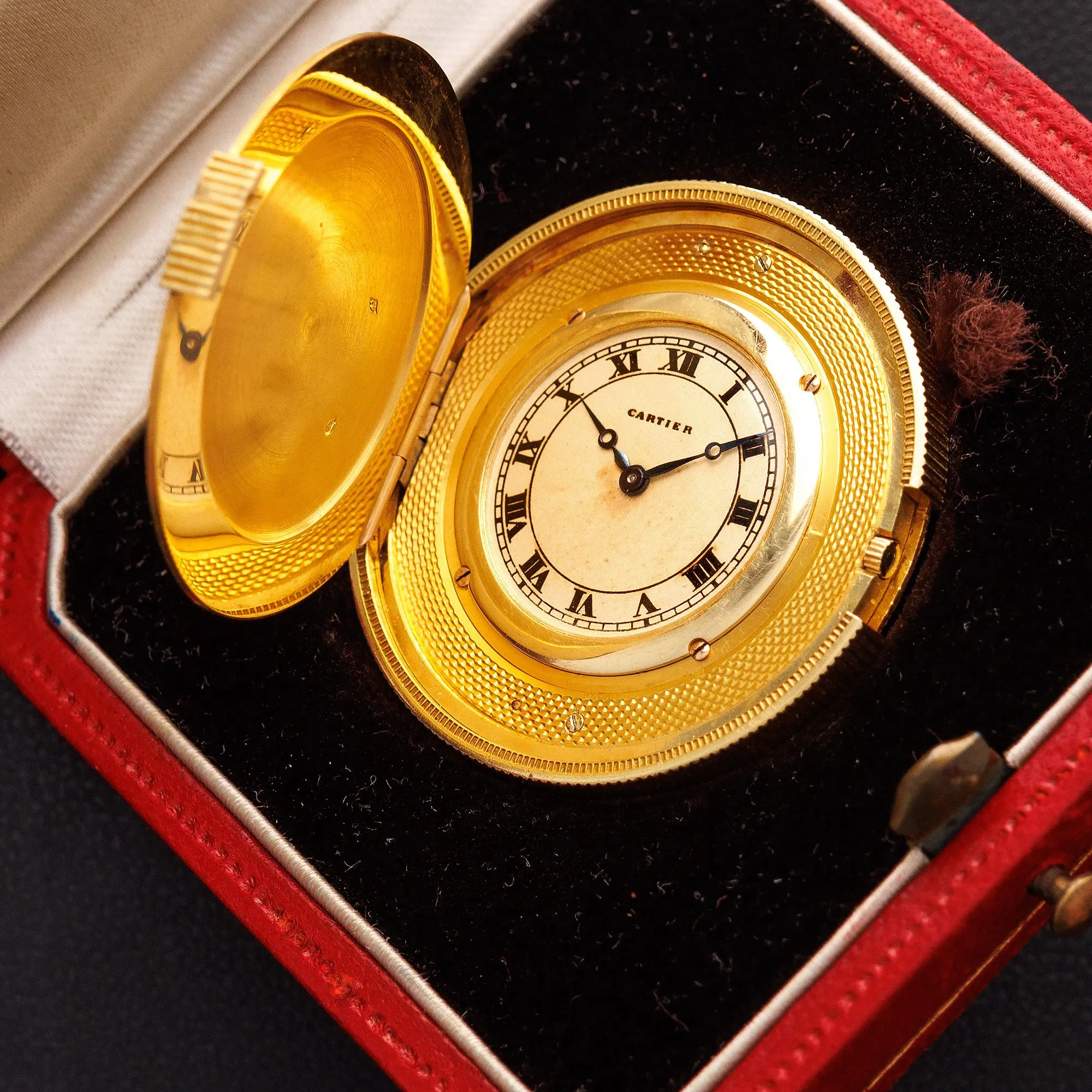 Cartier Yellow Gold Coin Watch in Original Box, Circa 1930