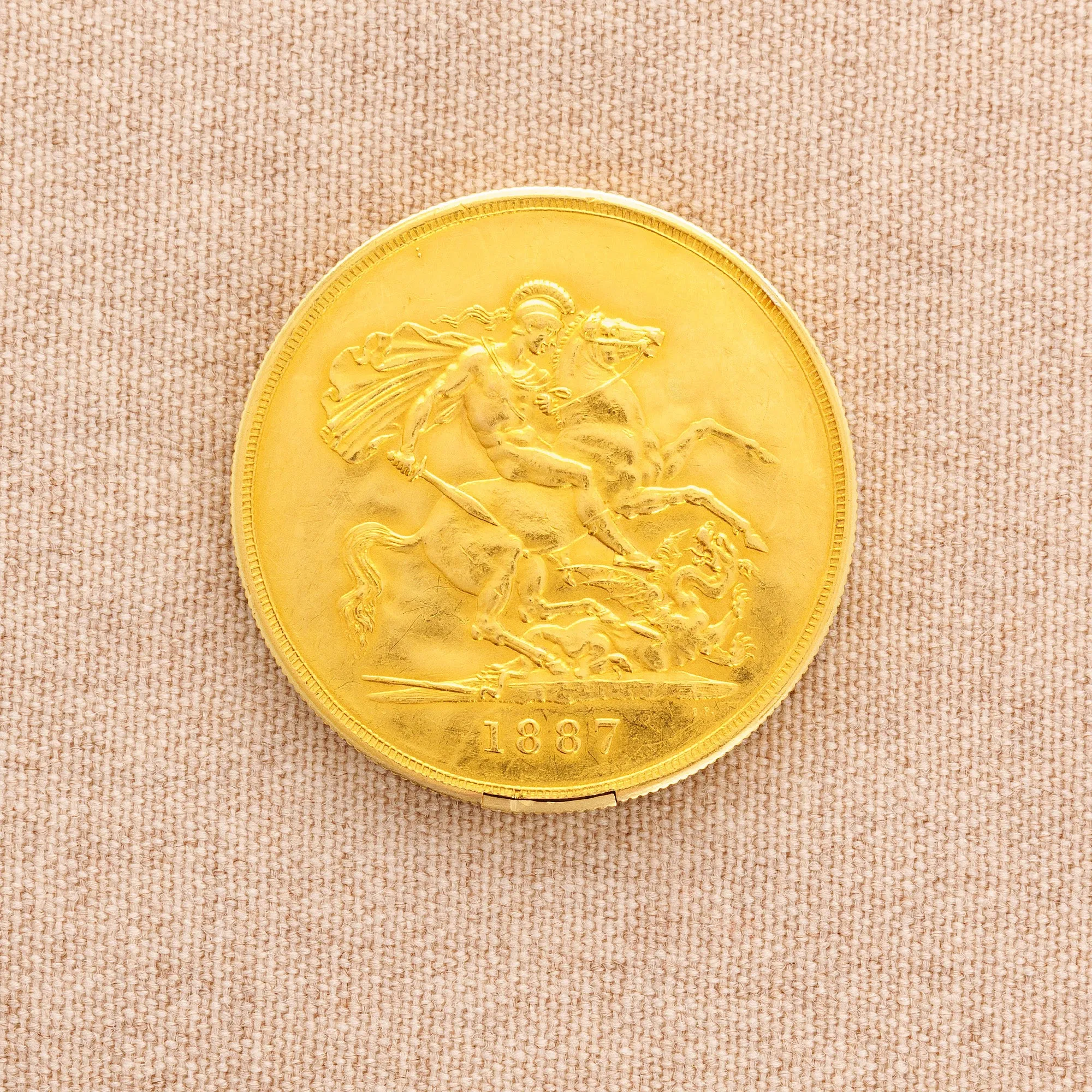Cartier Yellow Gold Coin Watch in Original Box, Circa 1930