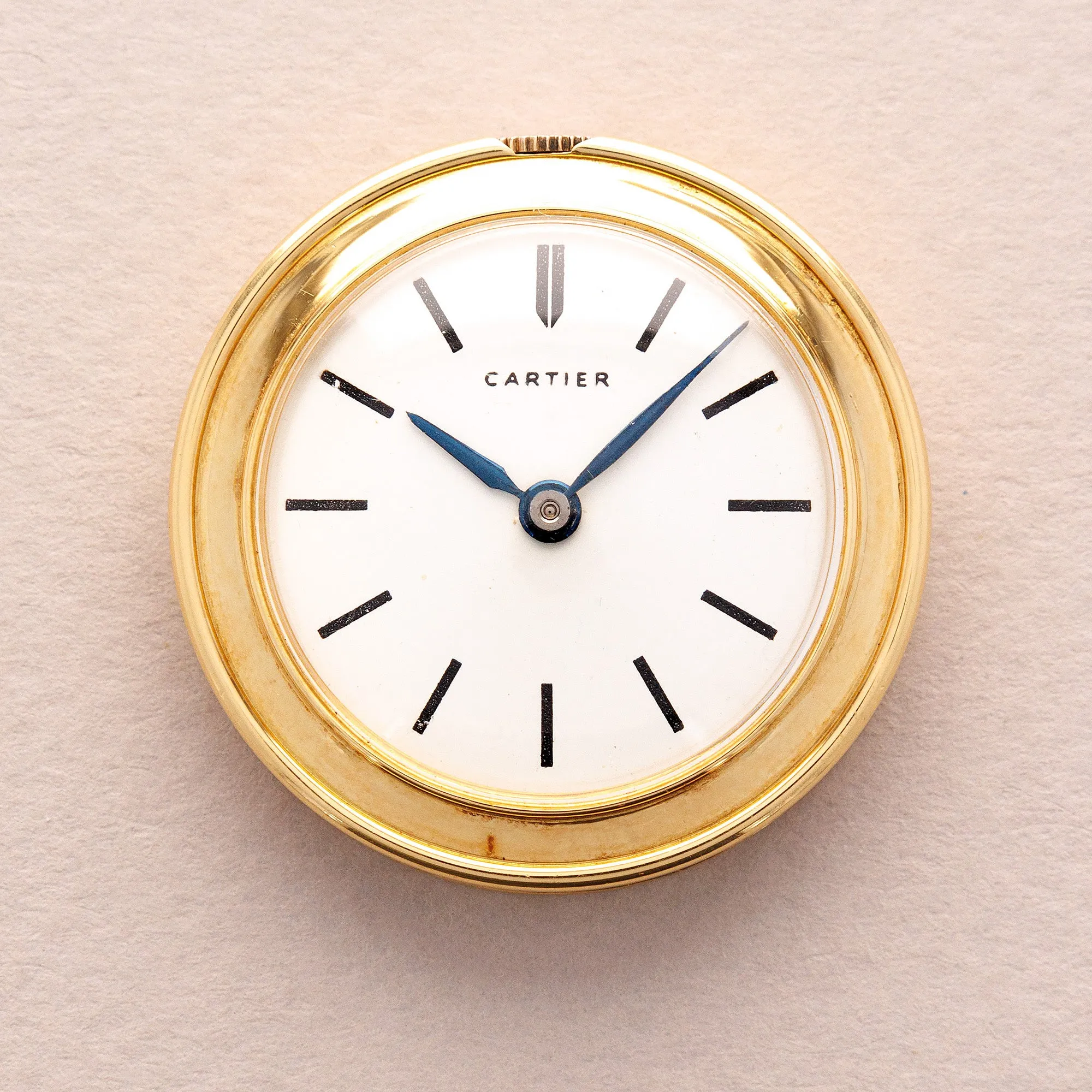Cartier Yellow Gold London Travel Clock in Original Box, 1960 (Objet)