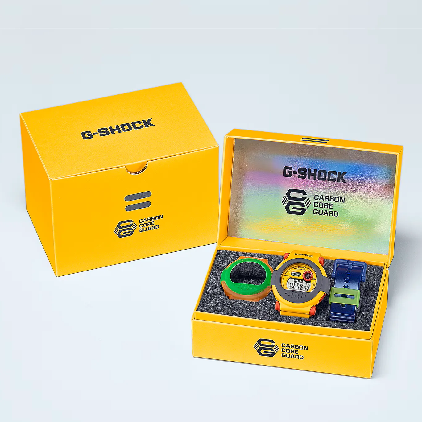 Casio G-Shock DW-001 Series Carbon Core Guard "1994 Yellow Jason" Homage G-B001MVE-9
