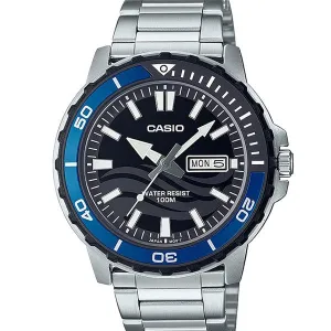 Casio Silver Stainless Steel Grey Dial Quartz Watch for Gents - MTD-125D-1A2VDF