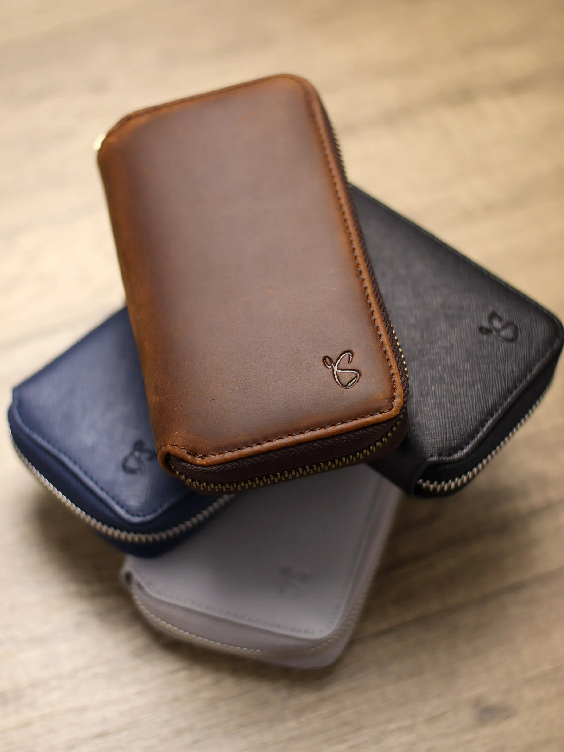 Chestnut Brown Crazy Horse Zip Pouch