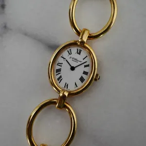 Chopard Vintage Yellow Gold Oval Link Band Watch (New Arrival)
