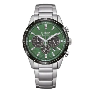Citizen CA4624-56X Eco-Drive Chronograph: Sporty Green Steel