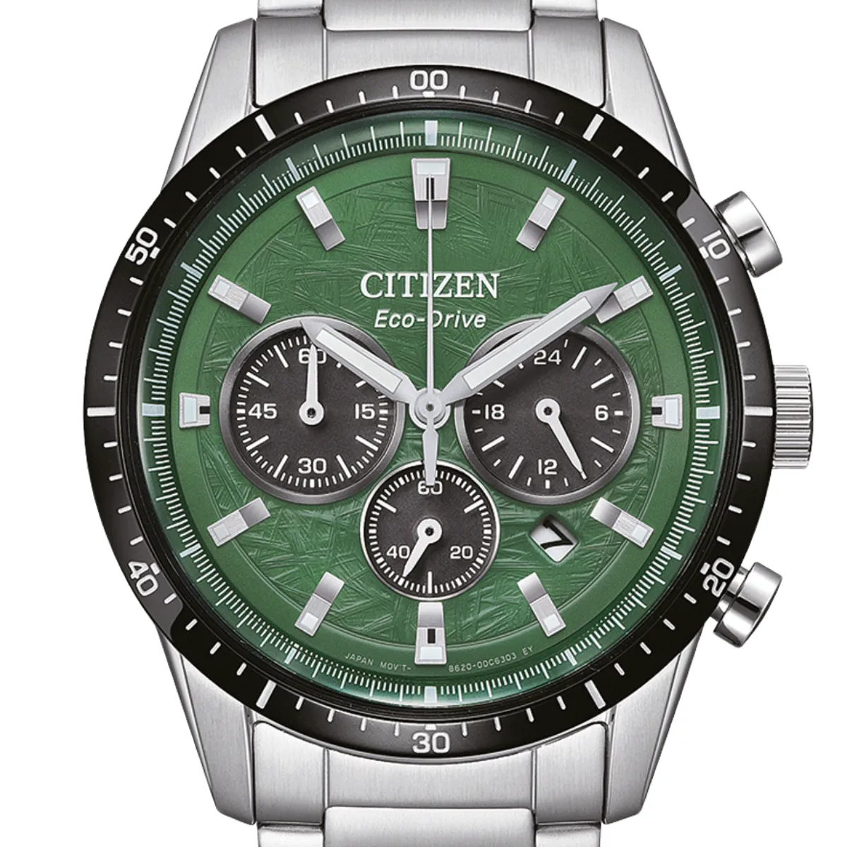 Citizen CA4624-56X Eco-Drive Chronograph: Sporty Green Steel