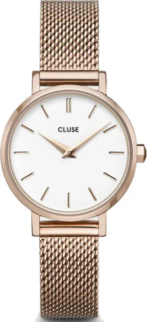 Cluse Watch Boho Chic Petite Mesh White Rose Gold D