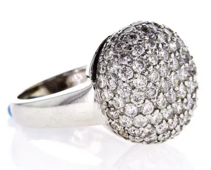 Cocktail Natural Diamonds Ring 14k White Gold Round 3.50 CT F-G Color VS2