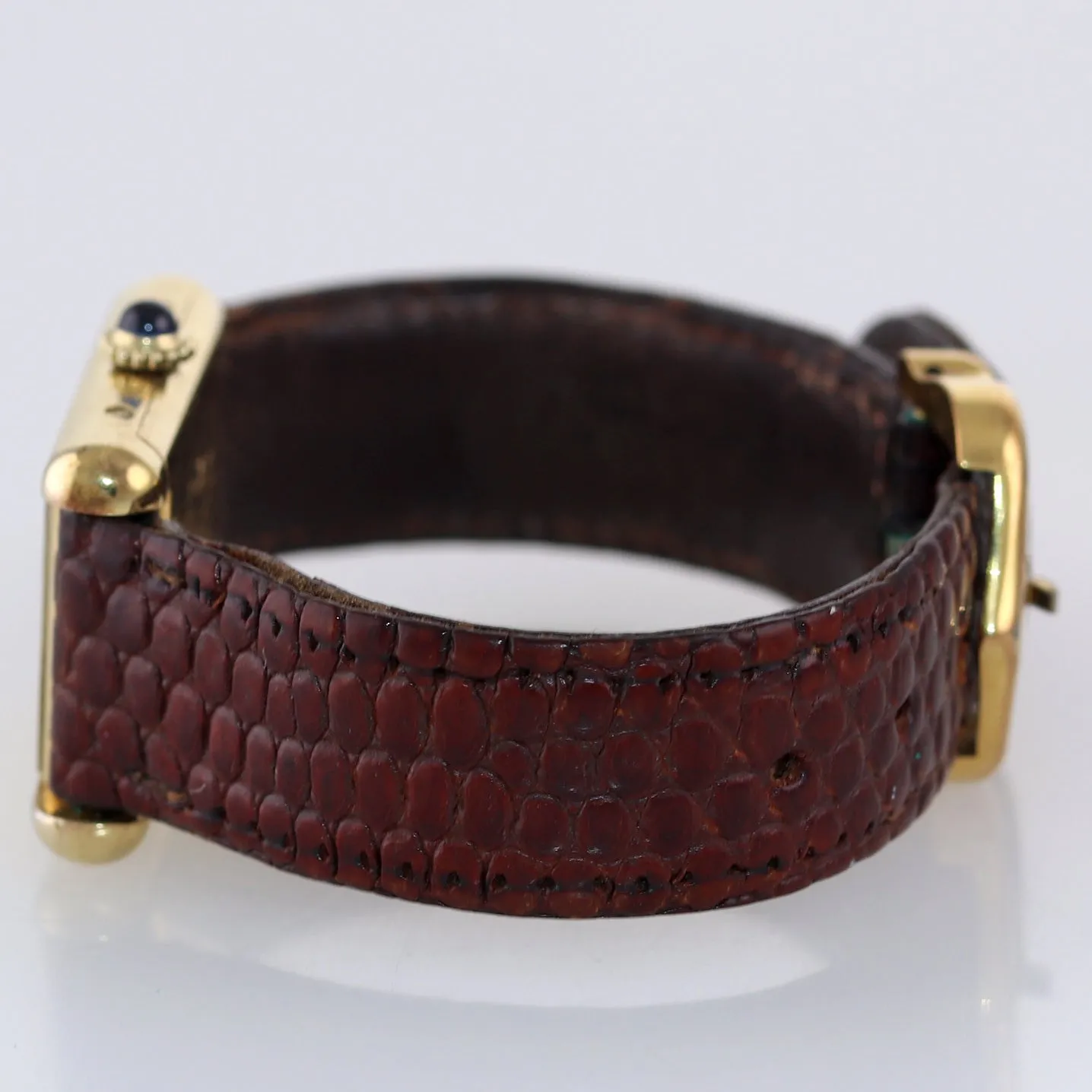 COMPLETE VTG Must de Cartier Tank Vermeil Gold Silver Roman 21mm Manual Watch
