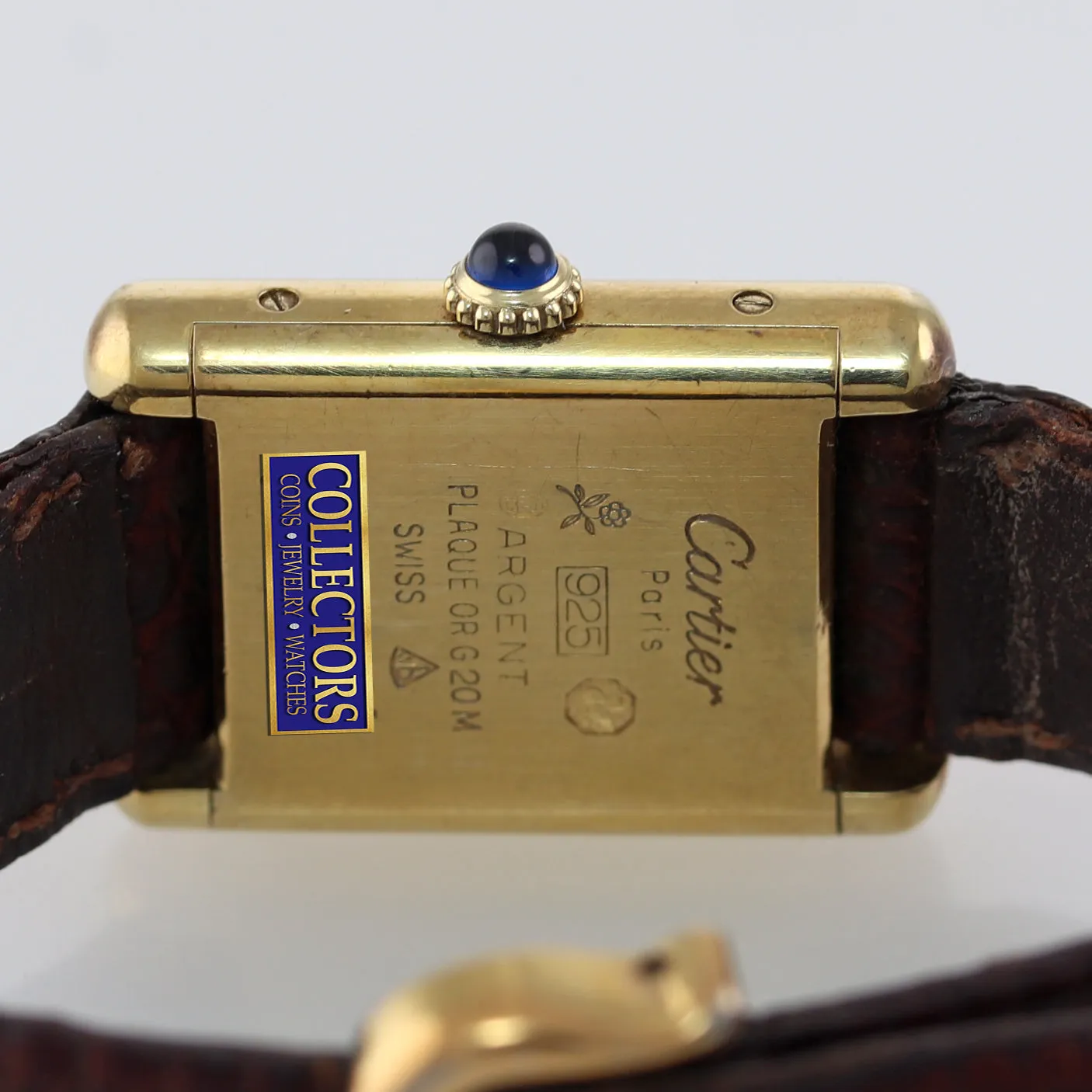 COMPLETE VTG Must de Cartier Tank Vermeil Gold Silver Roman 21mm Manual Watch
