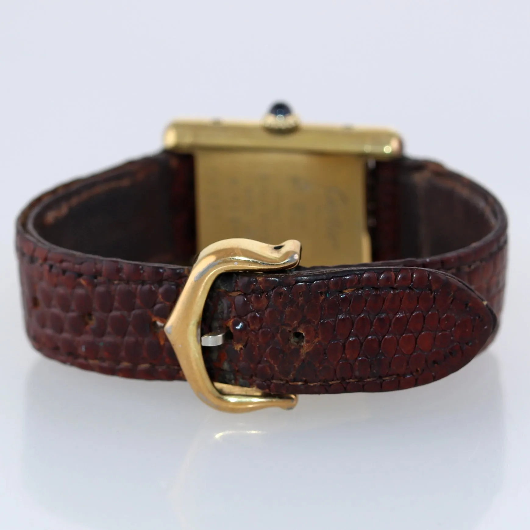 COMPLETE VTG Must de Cartier Tank Vermeil Gold Silver Roman 21mm Manual Watch