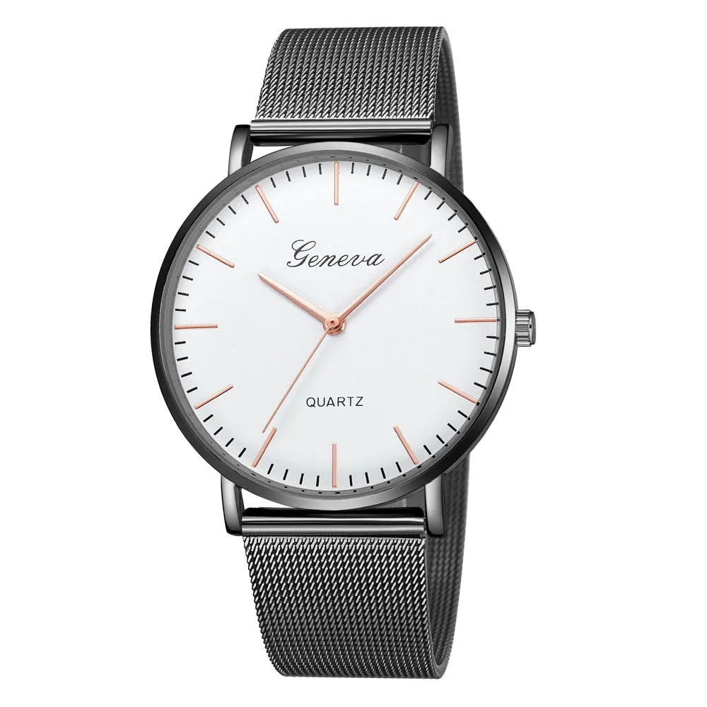 Constance James Black Stainless Steel Quartz Watch
