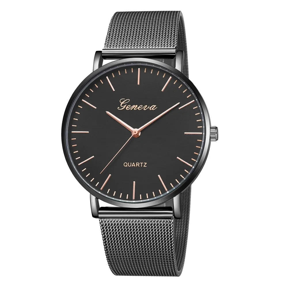 Constance James Black Stainless Steel Quartz Watch
