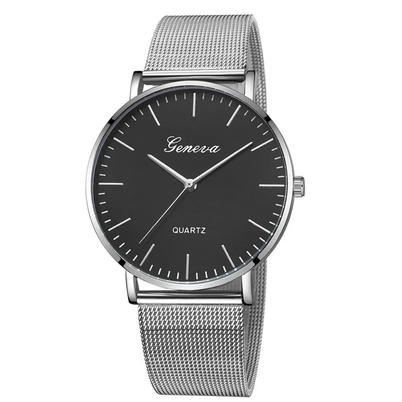 Constance James Black Stainless Steel Quartz Watch