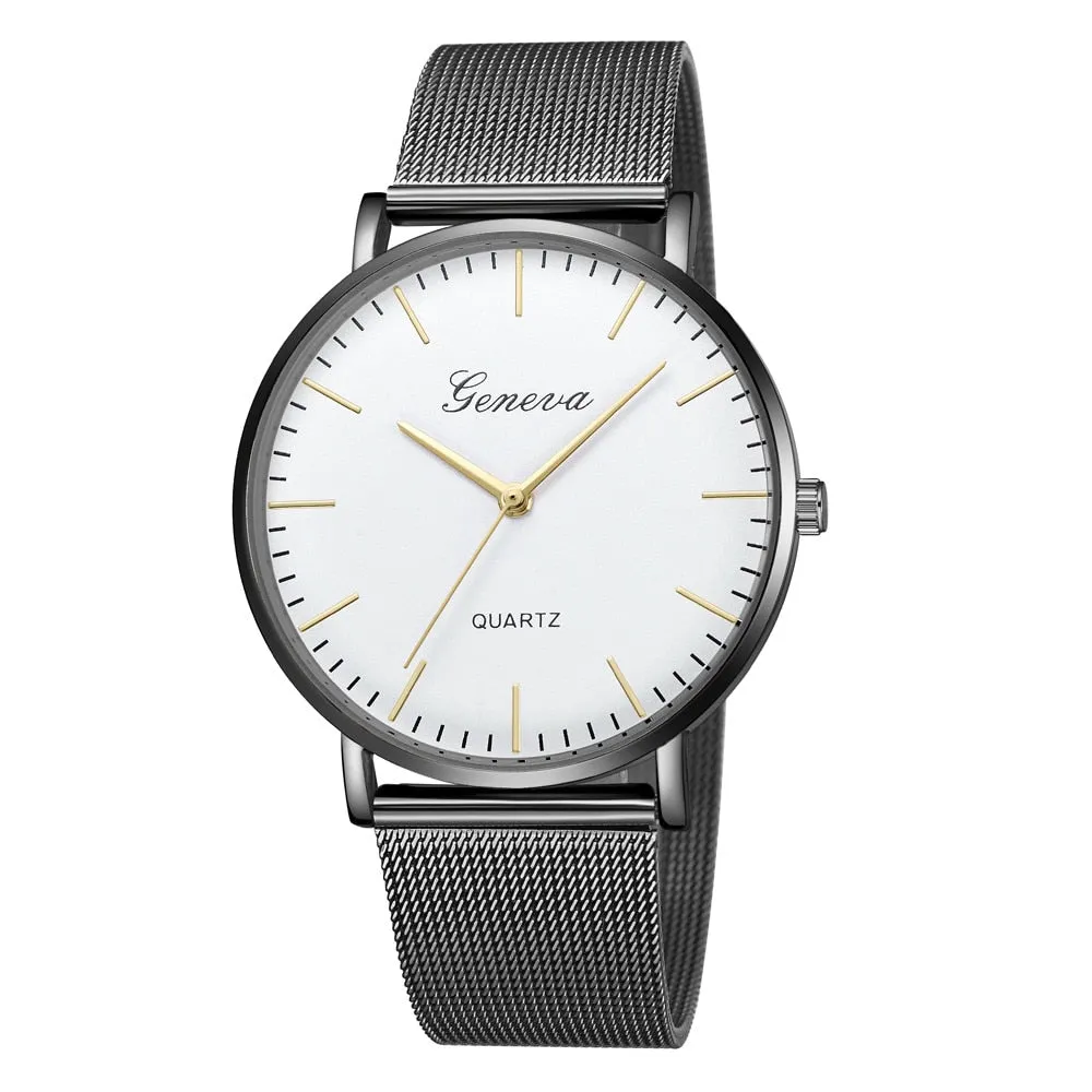 Constance James Black Stainless Steel Quartz Watch