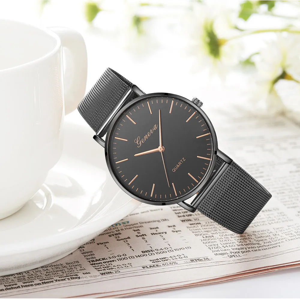 Constance James Black Stainless Steel Quartz Watch