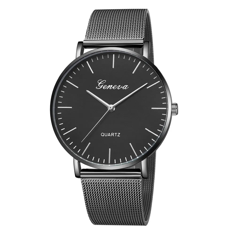 Constance James Black Stainless Steel Quartz Watch