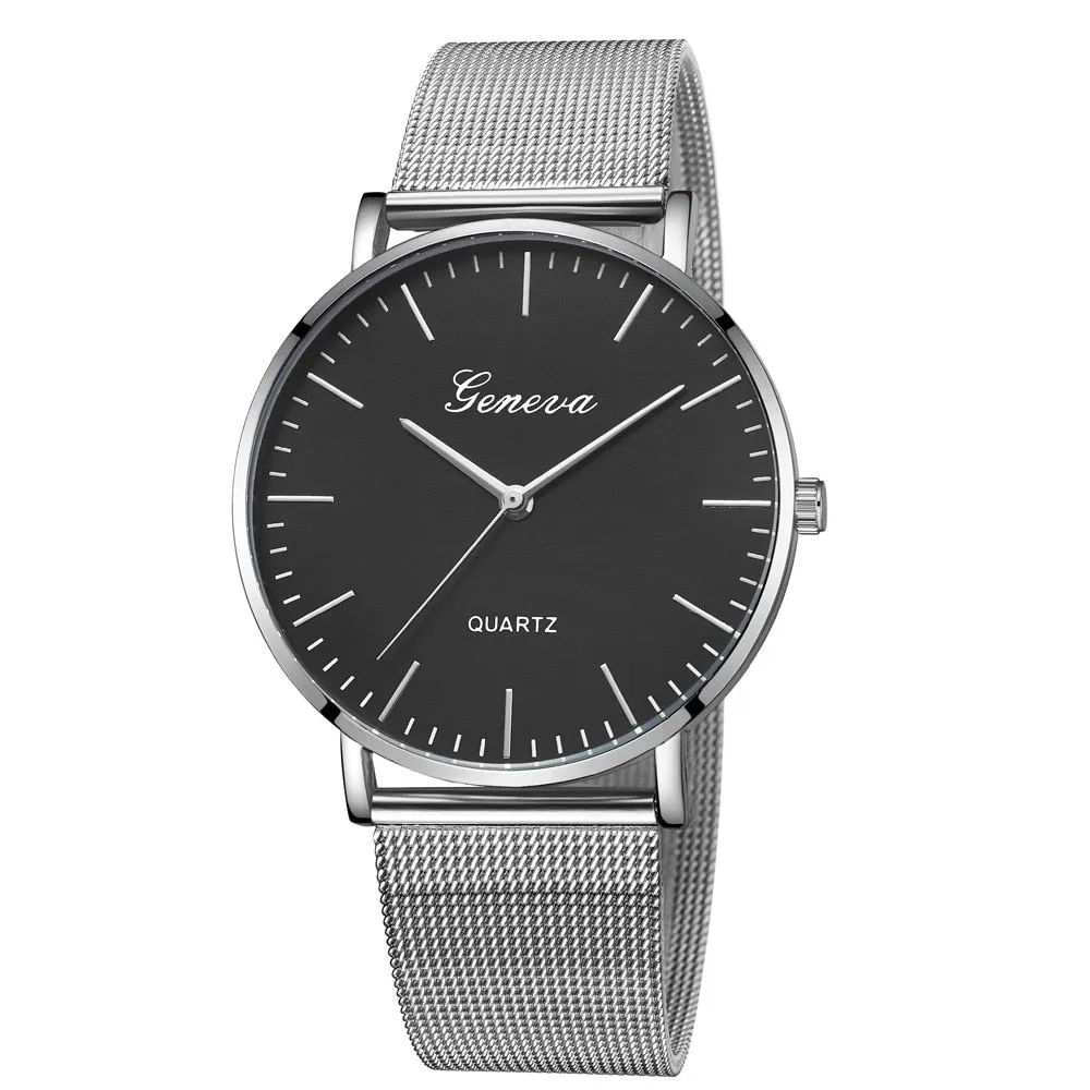 Constance James Black Stainless Steel Quartz Watch