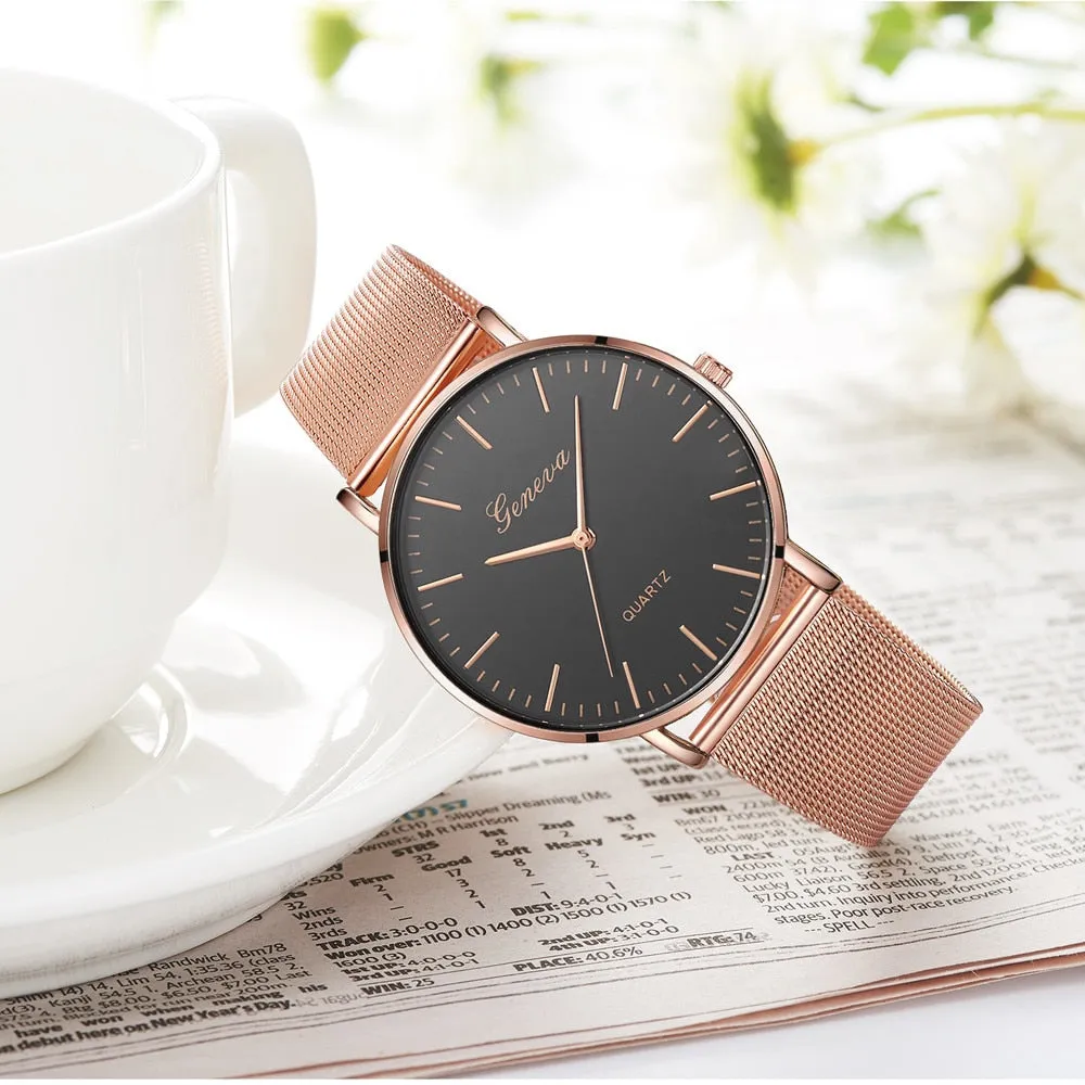 Constance James Black Stainless Steel Quartz Watch