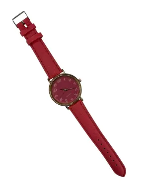 Coral Textured PU Strap Watch