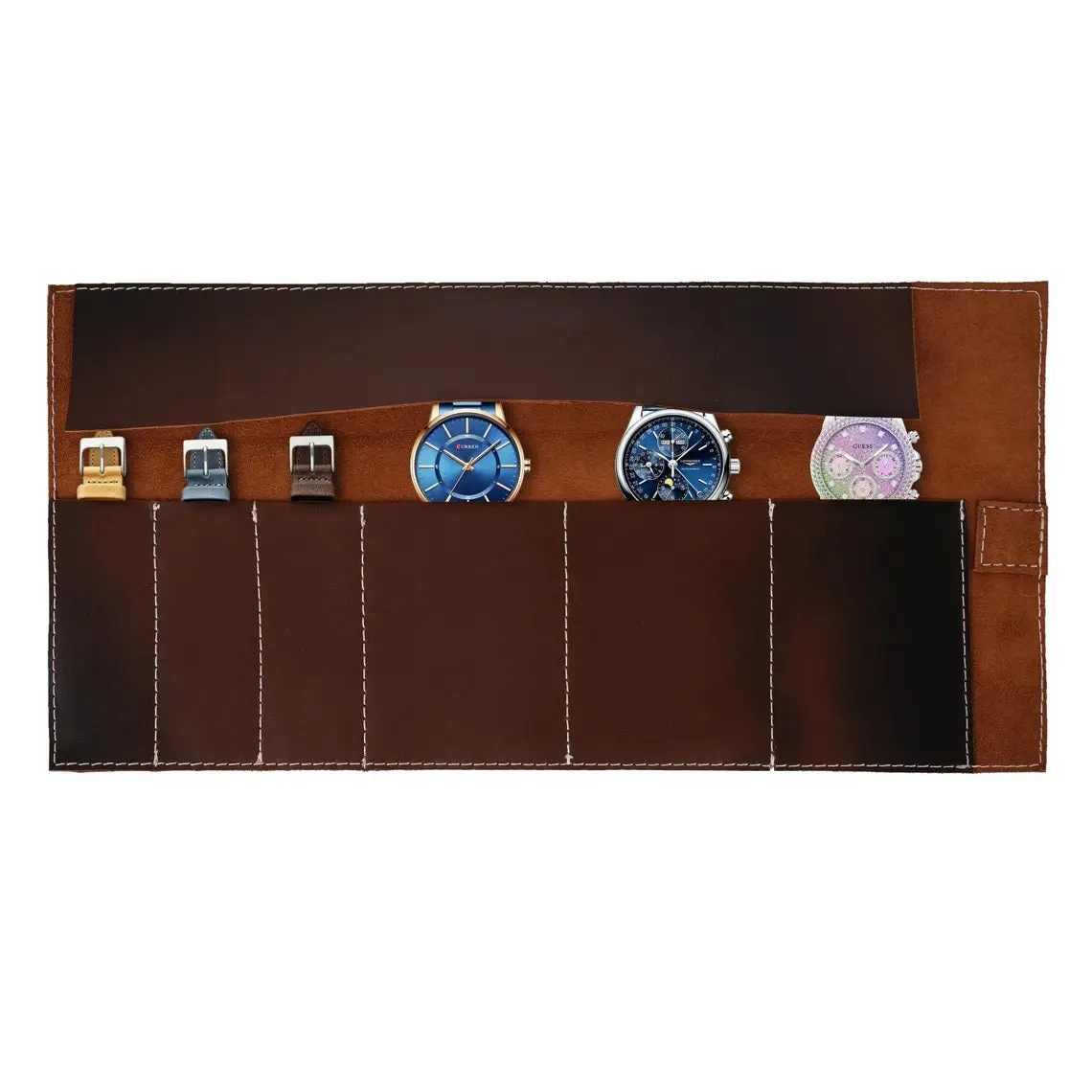 Country Durham Top Grain Leather roll for watch and strap case