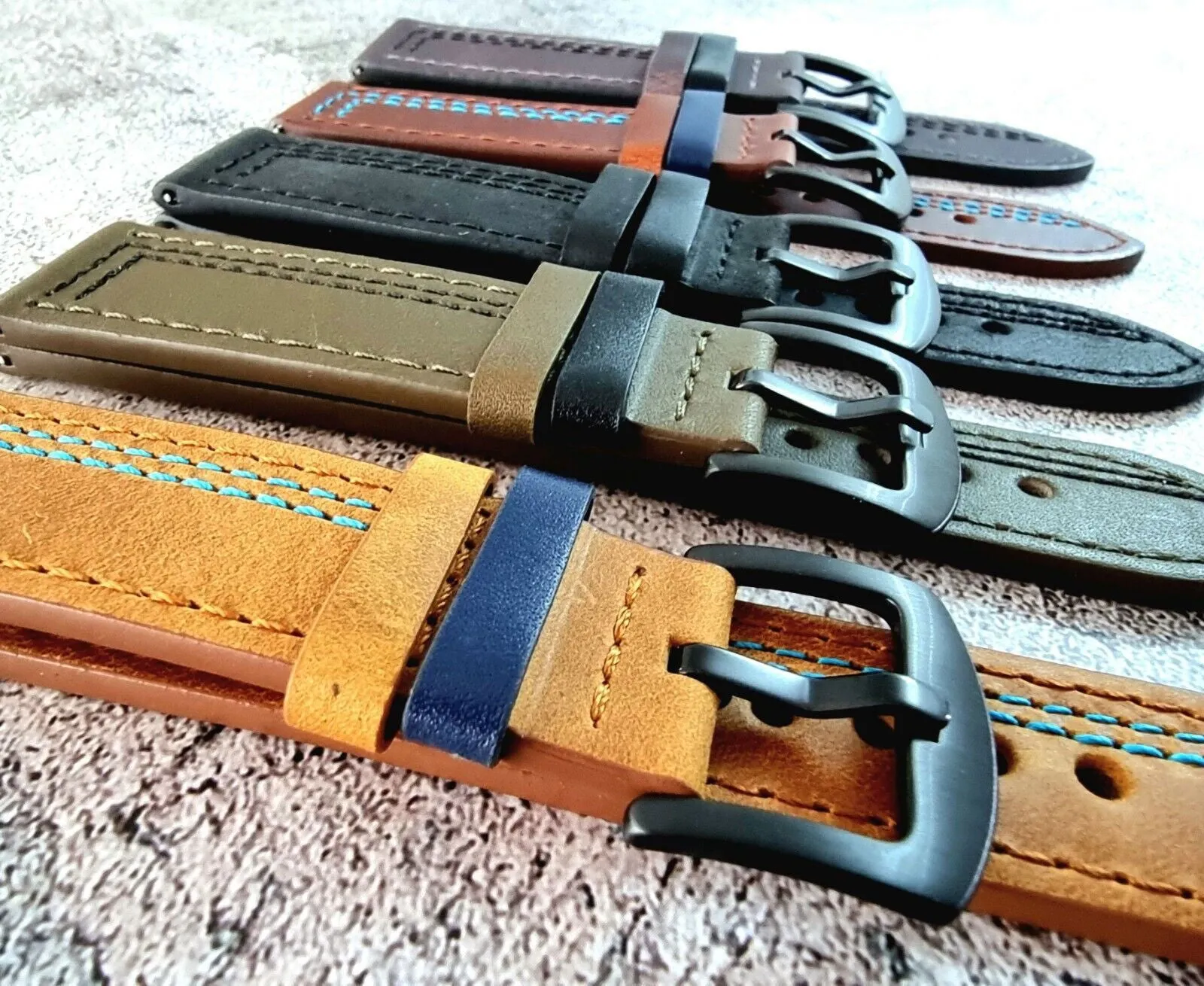 Crazy Horse Leather Watch Strap Band 20mm 22mm