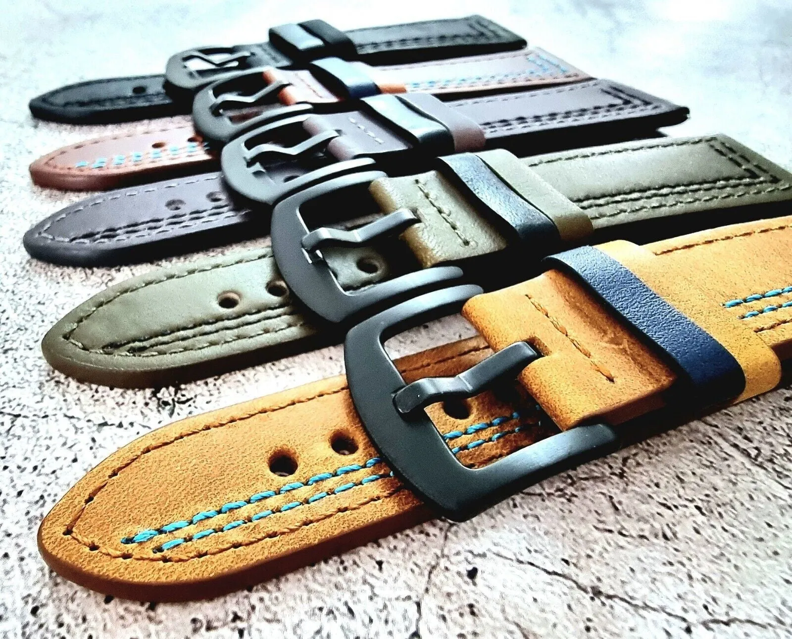 Crazy Horse Leather Watch Strap Band 20mm 22mm