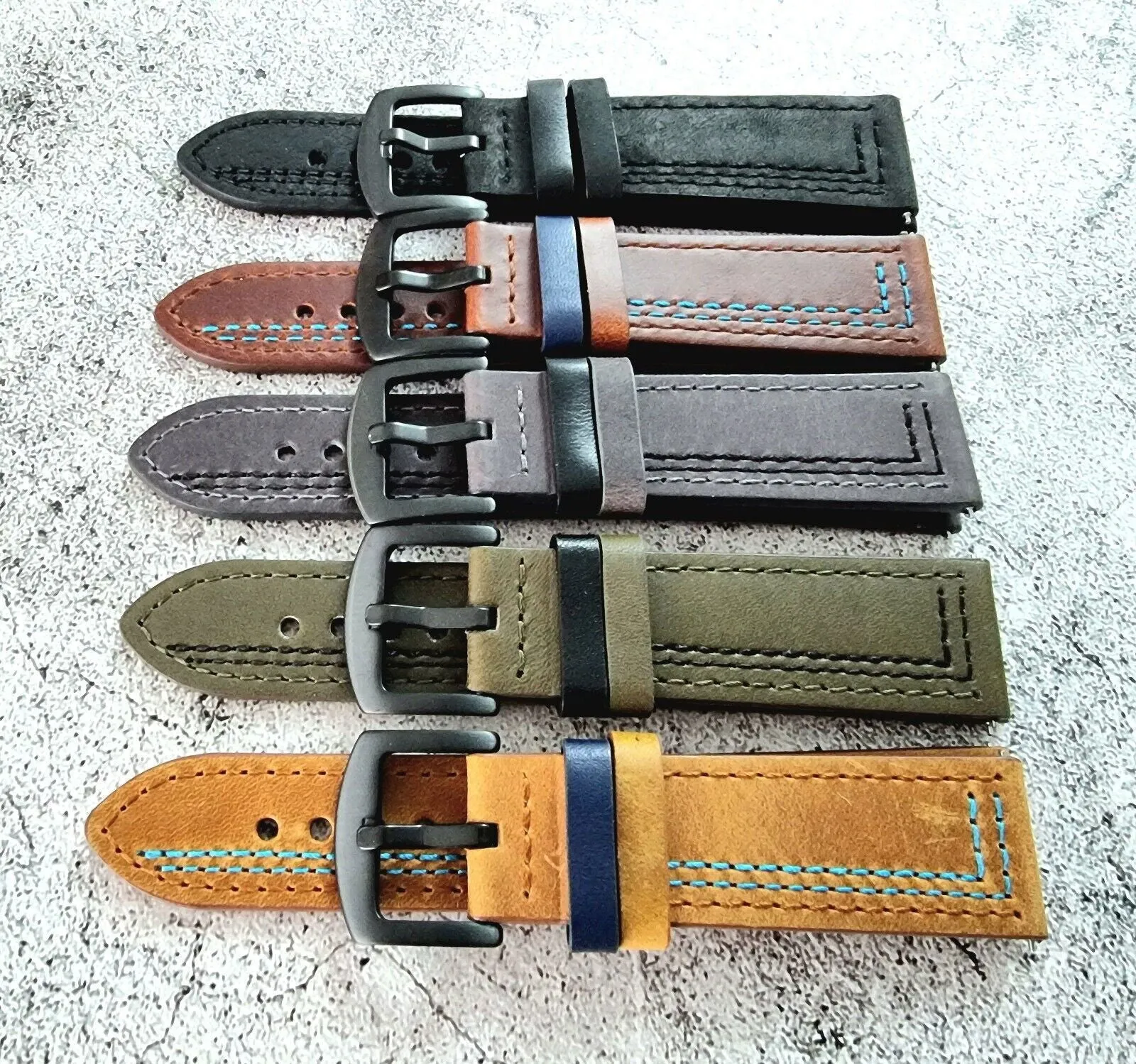 Crazy Horse Leather Watch Strap Band 20mm 22mm