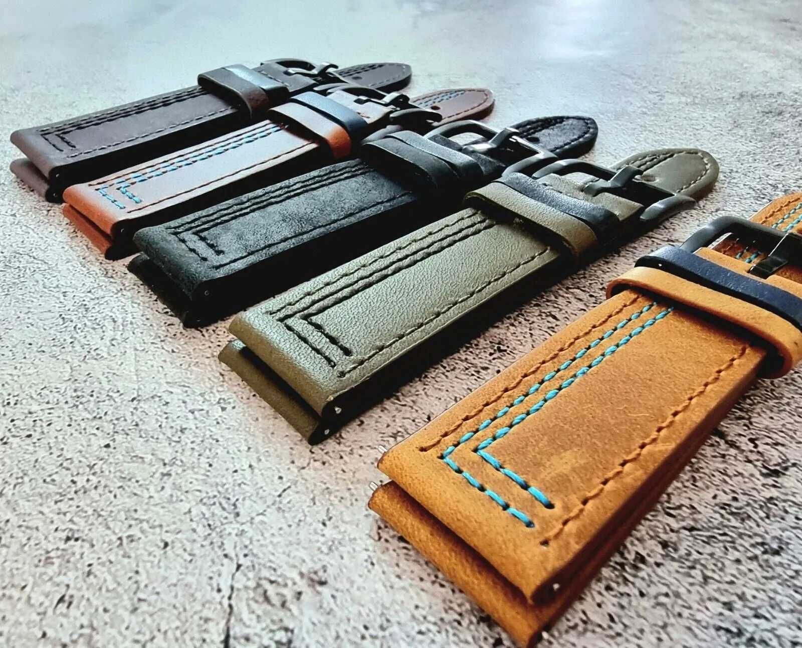 Crazy Horse Leather Watch Strap Band 20mm 22mm
