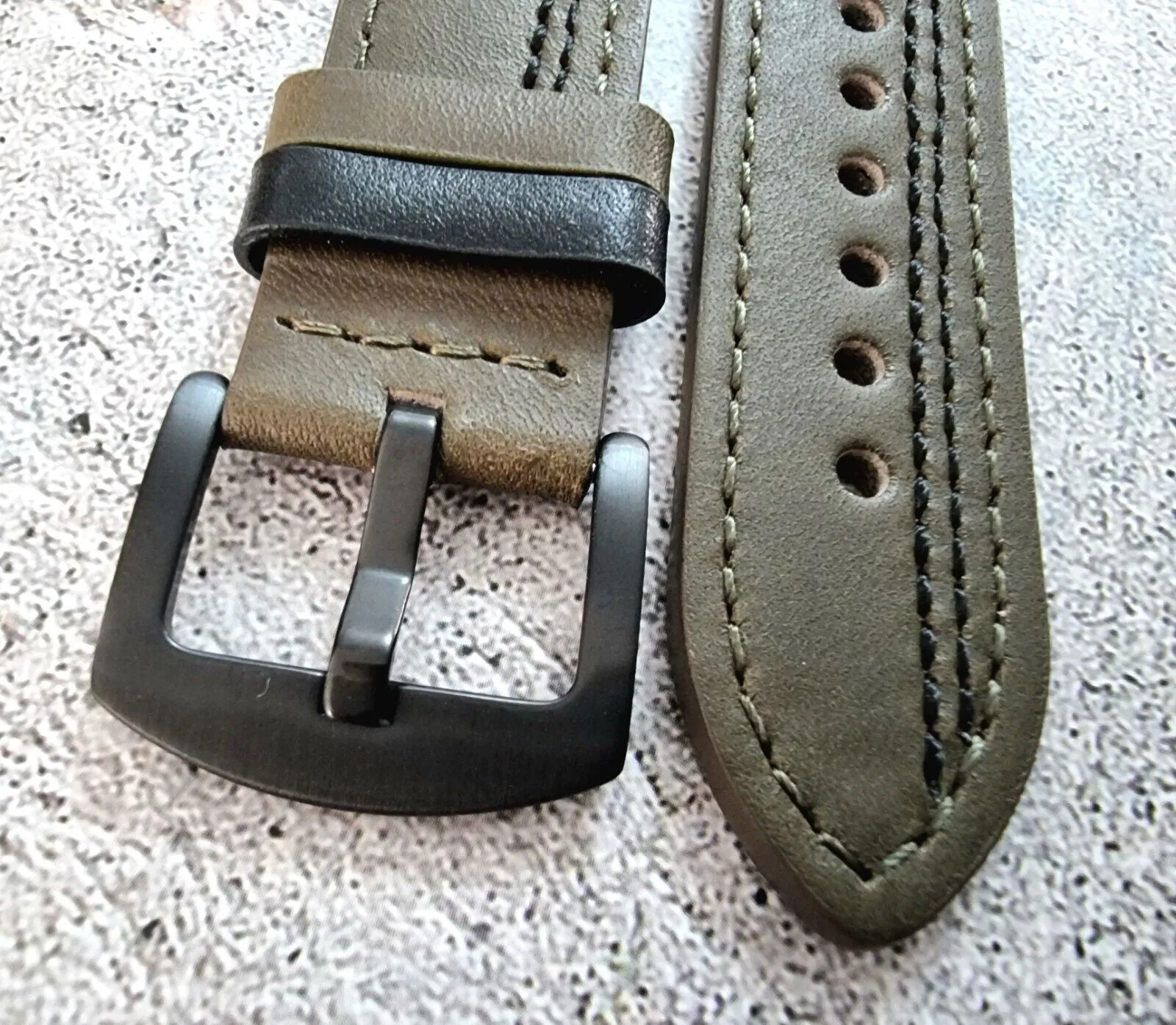 Crazy Horse Leather Watch Strap Band 20mm 22mm