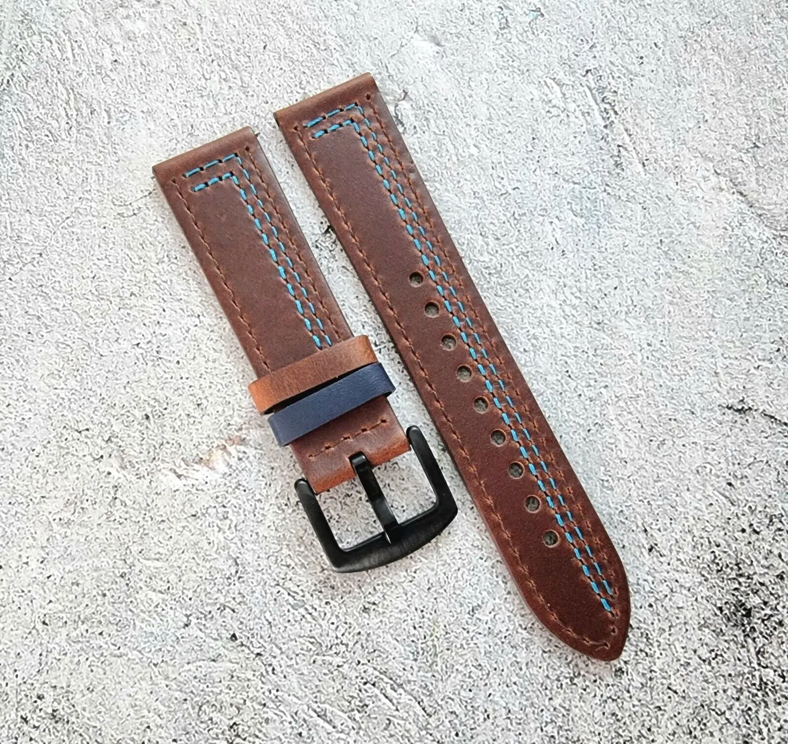 Crazy Horse Leather Watch Strap Band 20mm 22mm
