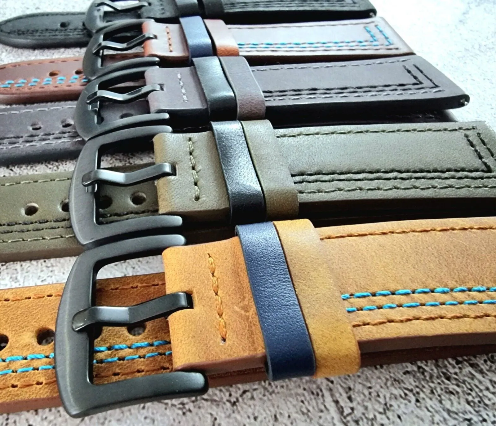 Crazy Horse Leather Watch Strap Band 20mm 22mm