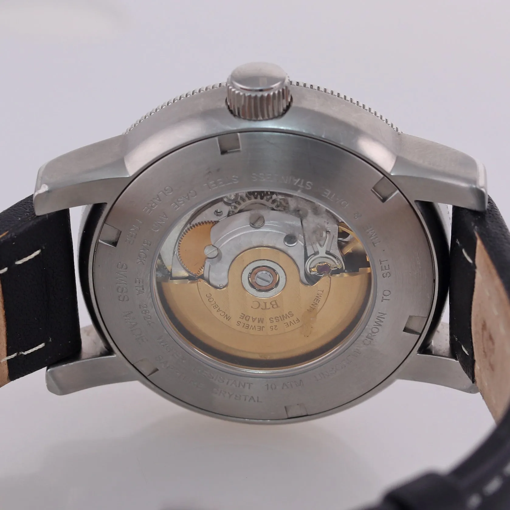 Cristino Swiss Automatic Stainless Steel 42mm ETA Black 2824 Date Watch