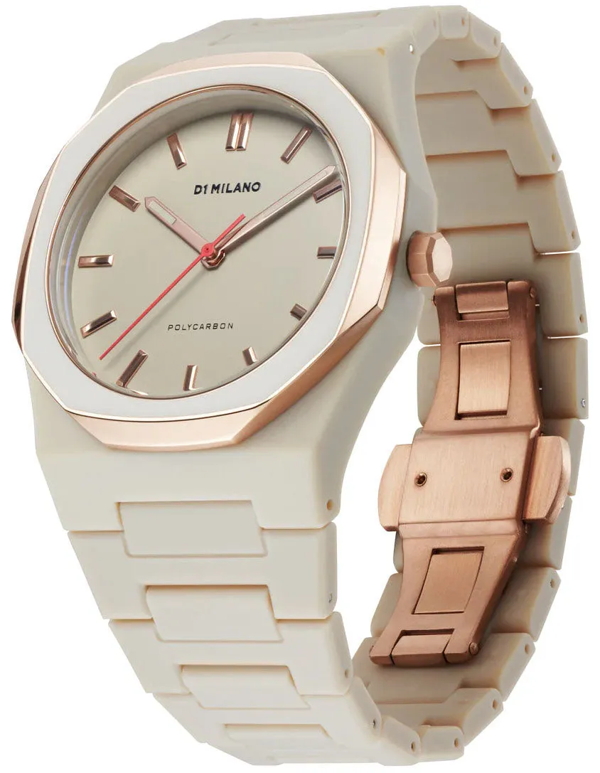 D1 Milano Watch Polycarbon Taupe Mesh