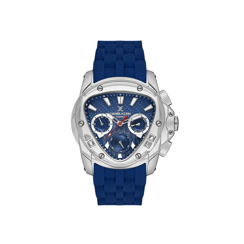 Daniel Klein Exclusive Men's Chronograph Watch Blue Silicone Strap DK.1.13679-2