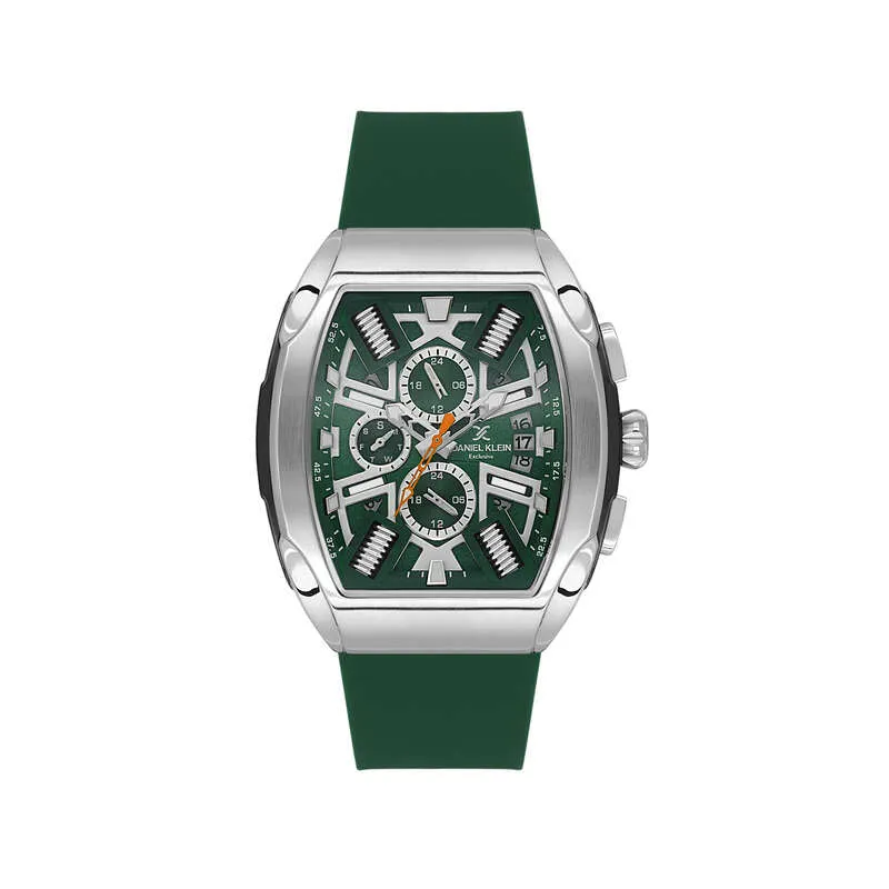 Daniel Klein Exclusive Men's Chronograph Watch Green Silicone  DK.1.14028