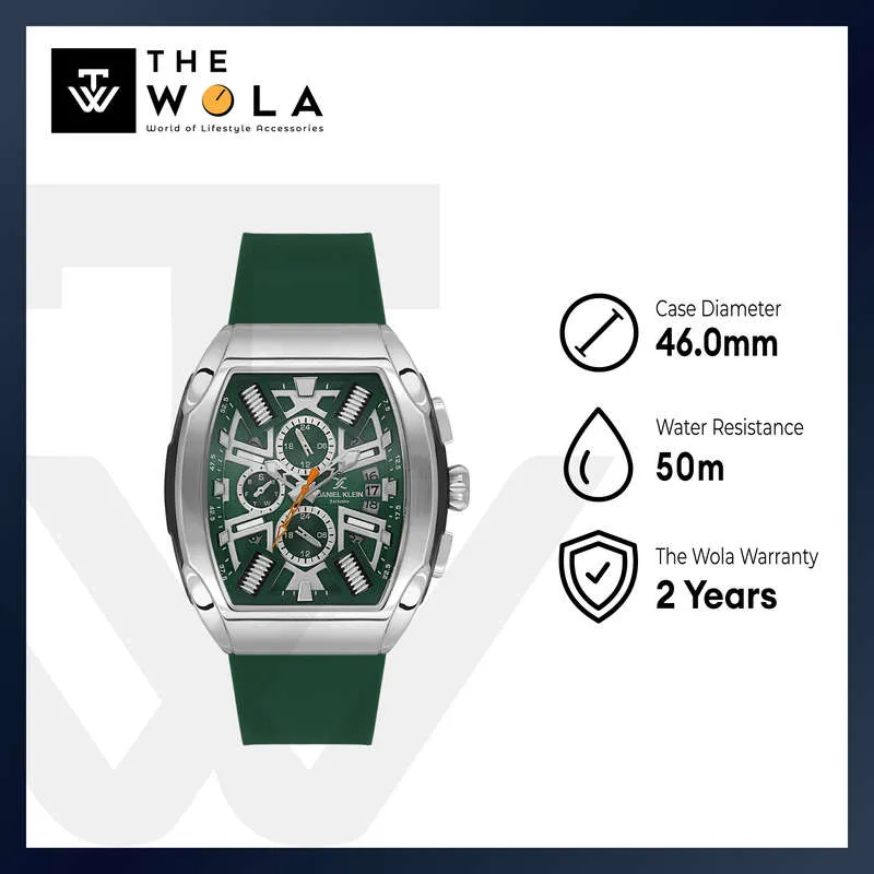 Daniel Klein Exclusive Men's Chronograph Watch Green Silicone  DK.1.14028