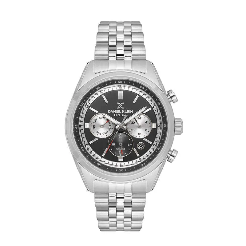 Daniel Klein Exclusive Men's Chronograph Watch Silver Stainless Steel  DK.1.13976