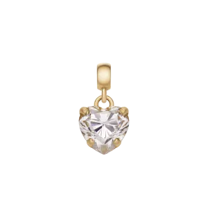 Daniel Wellington Heart White Crystal Charm Gold