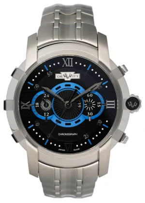 Dewitt Academia FTV.CHR.007.S4 Black & Blue Dial Mens Watch Box Papers