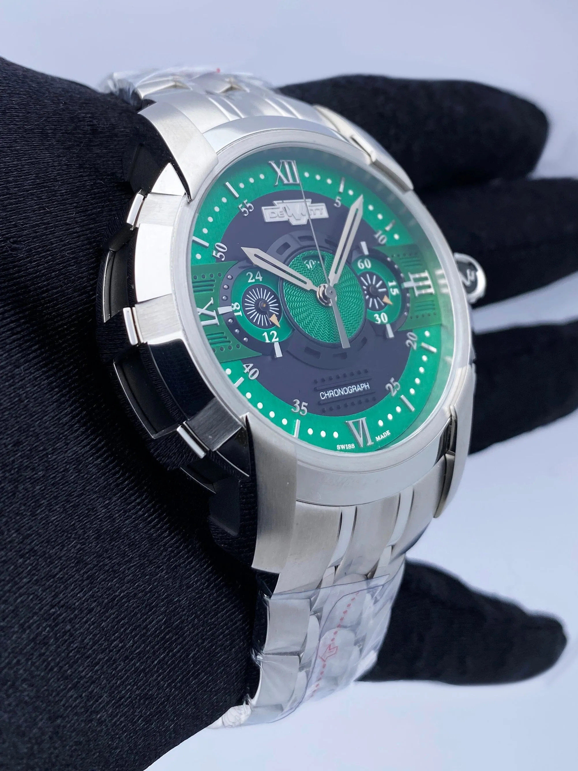 Dewitt Academia FTV.CHR.009.S3 Green Dial Mens Watch Box Papers