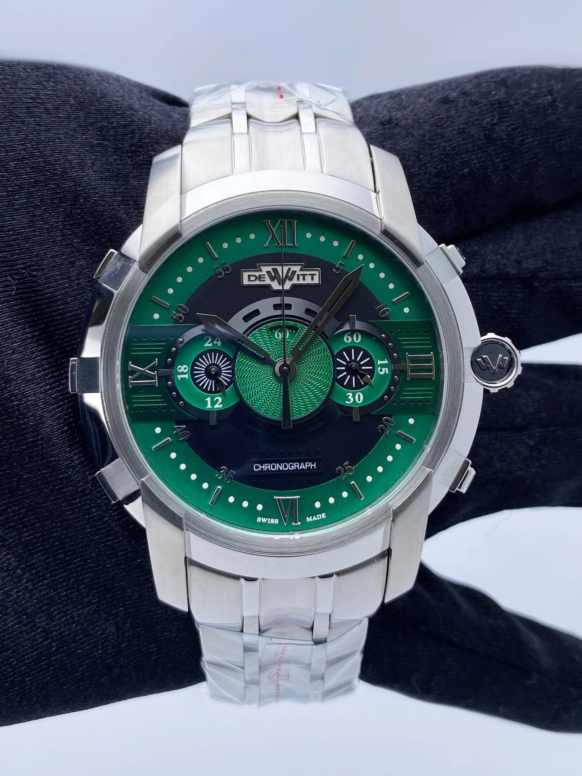 Dewitt Academia FTV.CHR.009.S3 Green Dial Mens Watch Box Papers